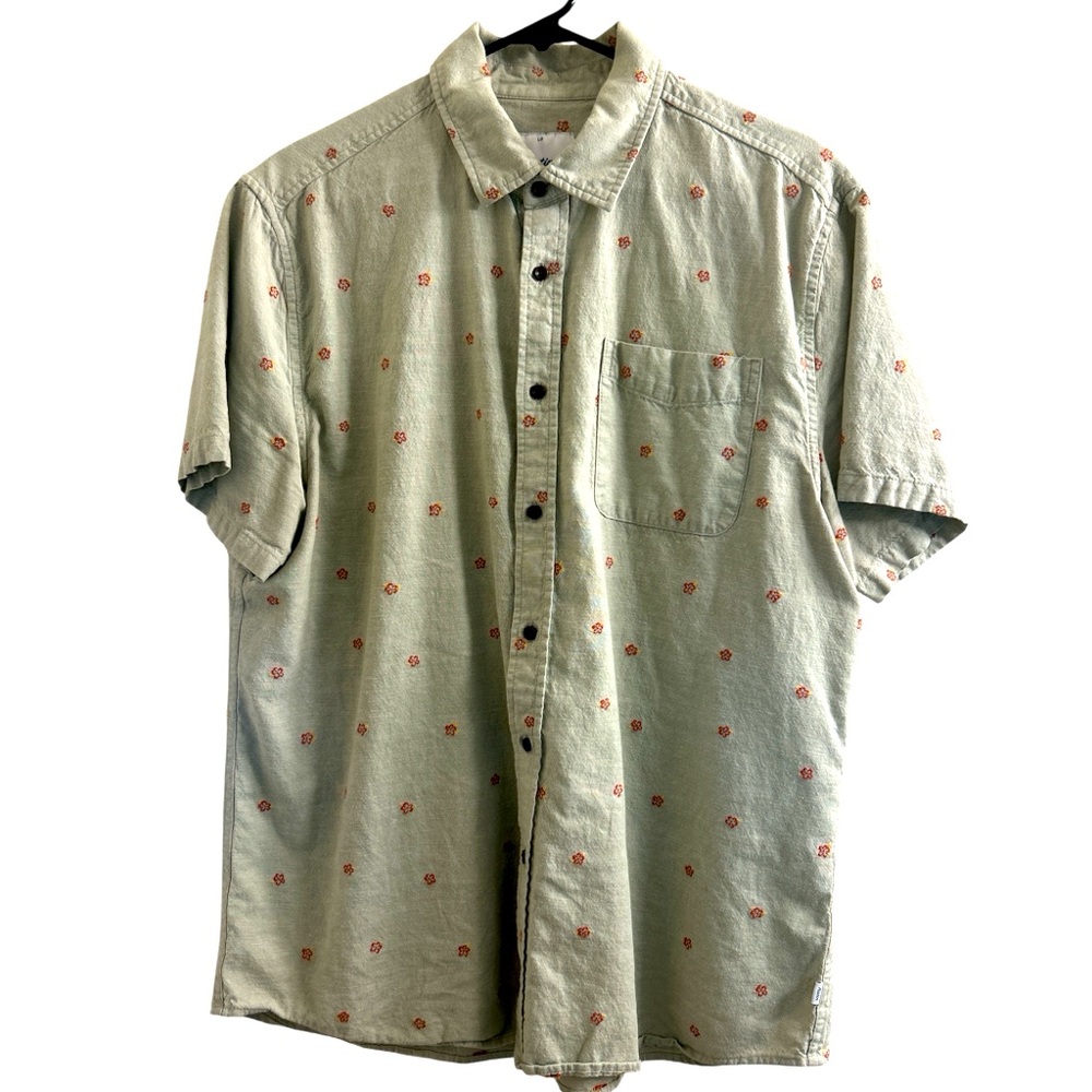 Katin Light Olive Shirt with Subtle Red Accents